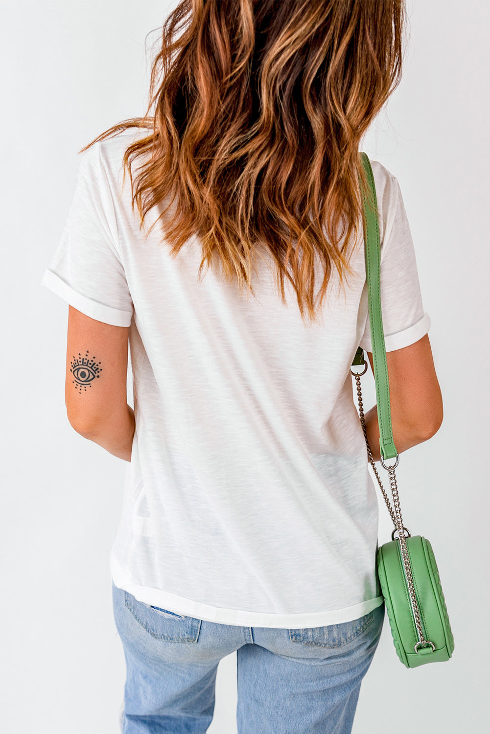 White Triple Merry Graphic Print T Shirt