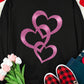 Black Glittering Heart Chain Valentine\'s Day Sweatshirt