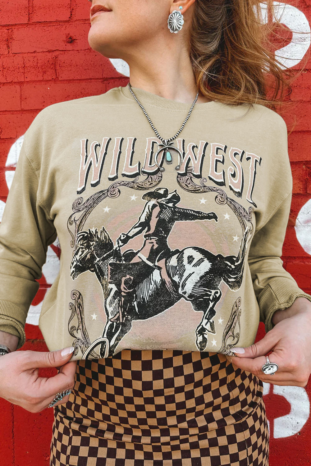 WILD WEST Rodeo Cowboy Graphic Sweatshirt