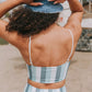 Vertical Striped High Waist Bikini Swimsuit