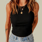 Black Seamless Sleeveless Rib Knit Crop Top