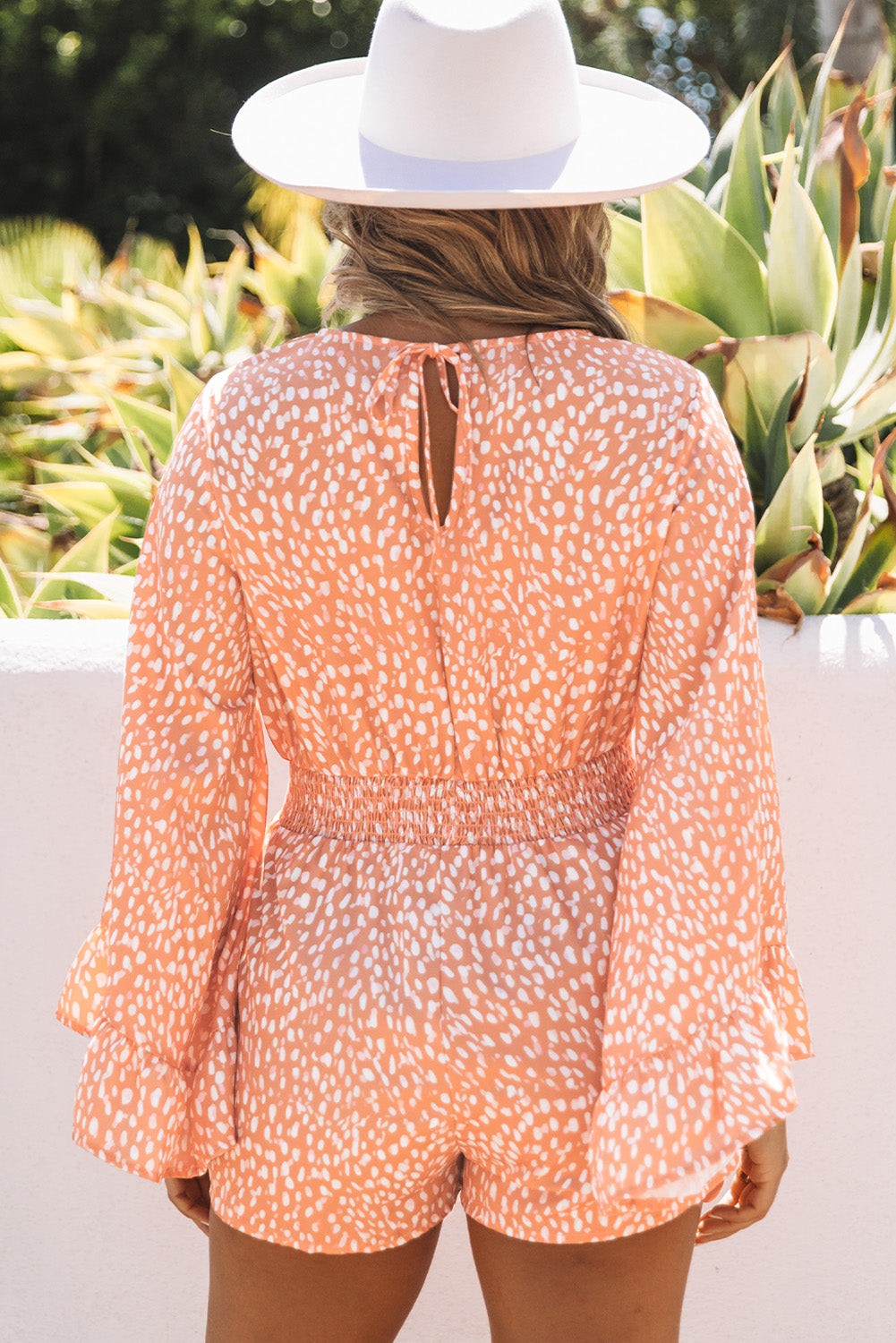Orange Animal Spotted Print Romper