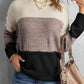 Block Netted Texture Pullover Sweater