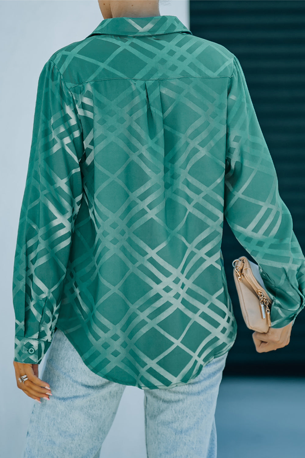 Black Shiny Satin Buttons Shirt