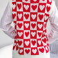 Checked Heart Pattern Sweater Vest