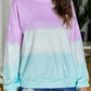 Color Block Tie Dye Pullover Sweatshirt