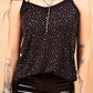 Black Adjustable Straps Rhinestone Tank Top