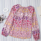 Purple Paint Palette Leopard Print Top
