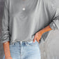 Loose Fit Wide Neck Batwing Sleeves Top