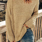 Apricot Porncorn Drop Shoulder Pullover Knit Sweater