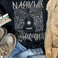 Black NASHVILLE MUSIC CITY Leopard Graphic Print Tee
