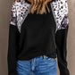 Long Sleeve Top With Leopard Snakeskin Print