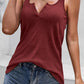 Dual Straps Notched Neck Knit Tank Top