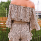 Off-the-shoulder Leopard Print Ruffle Romper