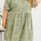 Green Plus size Leopard Tassel Dress