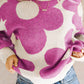 Big Flower Pattern Drop Shoulder Sweater