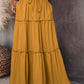 Frill Tiered Drawstring Waist Maxi Skirt