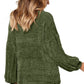 Army Green Soft Velvet Knit Sweater Jumper