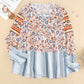 Loose Fit Floral Striped Blouse