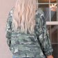 Green Long Sleeve Camo Print Oversize Hoodie