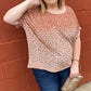 Pink Plus Size Ombre Glitter Leopard T-shirt