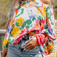 White Water Painting Flowers Sexy Off Shoulder Top