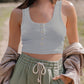 breasted short tank top