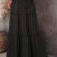 Frill Tiered Drawstring Waist Maxi Skirt