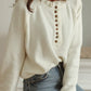 Frill Trim Buttoned Knit Pullover Sweater